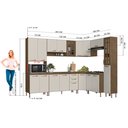 Ver imagem 4 de Cozinha Modulada Completa Fidelitá Berlim 8 Peças 451cm 18 Portas 2 Gavetas com Tampo