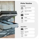 Ver imagem 5 de Cama Box Baú Casal Bipartido + Colchão Paris Molas Preto Couro Branco/preto