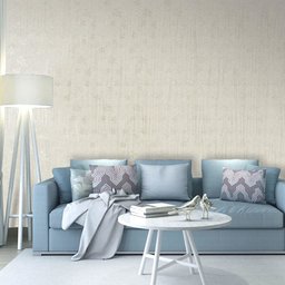 Papel de Parede Adesivo Lavavel Texturizado Linhas e Folhas Creme 5m Open Star 32949 - 2