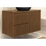 Gabinete Banheiro Ripado 80cm Cuba Preta Suspenso - 6