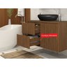 Gabinete Banheiro Ripado 80cm Cuba Preta Suspenso - 5