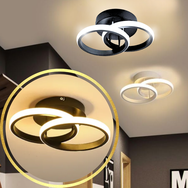 Ver imagem 1 de Luminária Teto Parede 25cm Anel Duplo 24 Watts Led 3x1 Lustre Bivolt Gimpo Kjgd-327:preto