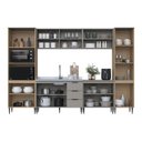 Ver imagem 6 de Cozinha Completa Modulada 6 Peças com Paneleiro e Torre Quente Lavínia Marrom/Imperial/Fumê