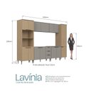 Ver imagem 3 de Cozinha Completa Modulada 6 Peças com Paneleiro e Torre Quente Lavínia Marrom/Imperial/Fumê
