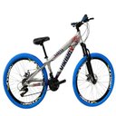 Ver imagem 1 de Bicicleta Vikingx Prata Azul Aro 26 Câmbios Shimanos Aro Vmaxx Pneu Azul