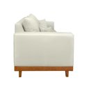 Ver imagem 5 de Sofá Living 3 Lugares Linho Resistente Madeira + Almofadas Cor:bege