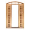 Porta Balcão de Correr de Madeira Cedro Arana Veneziana em Arco Bat.14 Cm- 2.35 (a) X 2.10 (l) - 2