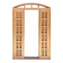 Ver imagem 2 de Porta Balcão de Correr de Madeira Cedro Arana Veneziana em Arco Bat.14 Cm- 2.35 (a) X 2.10 (l)