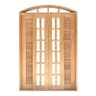 Porta Balcão de Correr de Madeira Cedro Arana Veneziana em Arco Bat.14 Cm- 2.35 (a) X 2.10 (l) - 3