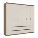 Ver imagem 3 de Guarda-Roupa Casal 100% MDF 6 Portas 4 Gavetas 230 x 250cm Nobre Yescasa Off White/Rustic