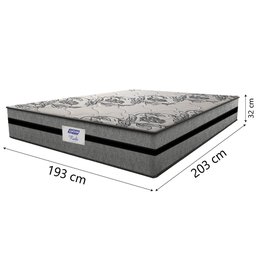 Cama Box Baú Casal King Colchão Gazin com Molas Ensacadas Rubi 193x203x73cm Suede Cinza/preto - 5