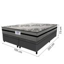 Ver imagem 4 de Cama Box Baú Casal King Colchão Gazin com Molas Ensacadas Rubi 193x203x73cm Suede Cinza/preto