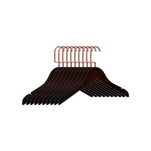 Kit 25 Cabides Madeira Infantil com Gancho Luxo Rose - sem Barra Mesclado