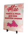 Ver imagem 3 de Porta Retrato Flores Dia Das Mães Decorativo em Azulejo 20 X 15 Cm Coleção Tea & Amor Azumae004