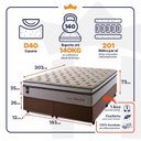 Ver imagem 2 de Conjunto Cama Box Super King c/ Molas Ensacadas Liverpool Marrom 193x203x73