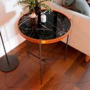 Ver imagem 3 de Mesa Lateral Aqua 57 Marmorizado Preto com Grafite - Imcal Moveis Imcal Móveis