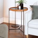 Ver imagem 2 de Mesa Lateral Aqua 57 Marmorizado Preto com Grafite - Imcal Moveis Imcal Móveis