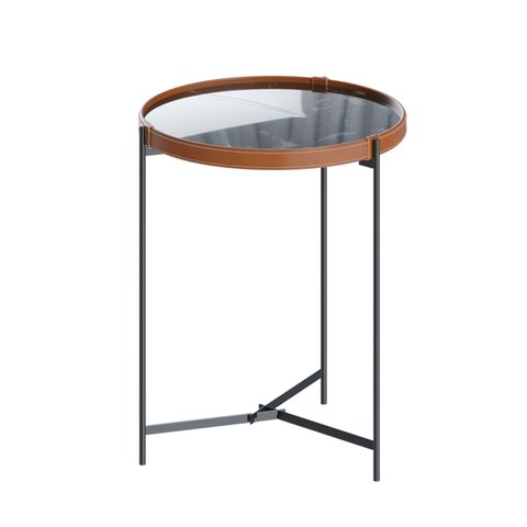 Mesa Lateral Aqua 57 Marmorizado Preto com Grafite - Imcal Moveis Imcal Móveis
