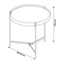 Ver imagem 4 de Mesa Lateral Aqua 57 Marmorizado Preto com Grafite - Imcal Moveis Imcal Móveis