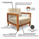 Ver imagem 3 de Kit 2 Poltronas Decorativa Marilia Linho Base em Madeira Castanho - Pallazio Cor Dourado
