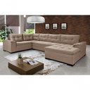 Ver imagem 1 de Sofá Viena 3 Lugares com Chaise e Canto Premium Império Chocolate Chocolate 377