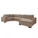 Ver imagem 5 de Sofá Viena 3 Lugares com Chaise e Canto Premium Império Chocolate Chocolate 377