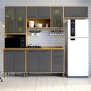 Ver imagem 1 de Cozinha Compacta 4 Peças Detalhe Vidro Áustria Valdemóveis Cinamomo/grafite