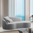 Ver imagem 2 de Divã Recamier Curvo Sala de Estar Recepção Inglaterra 150cm Lado Direito Linho - Adj Decor Sala de e