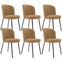 Ver imagem 1 de Kit 6 Cadeiras Sala de Jantar Estofada Gavi L02 Bouclê Mostarda - Lyam Decor