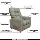 Ver imagem 3 de Poltrona do Papai Reclinável para Cinema Sora Linho Bege Fh1 - D'rossi