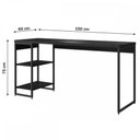 Ver imagem 3 de Mesa Escrivaninha 2 Prateleiras Carvalho Dark/Preto 14908 - Compace