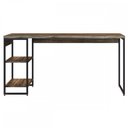 Ver imagem 2 de Mesa Escrivaninha 2 Prateleiras Carvalho Dark/Preto 14908 - Compace