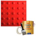 Ver imagem 1 de Kit 10 Pisos Tátil Alerta Vermelho Pvc 25x25cm / Fita Crepe / Pincel / Cola Kisafix 750g