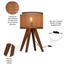 Ver imagem 3 de Abajur Madri com Pés de Madeira e Tela Indiana Marrom 51cm