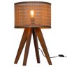 Abajur Madri com Pés de Madeira e Tela Indiana Marrom 51cm - 1