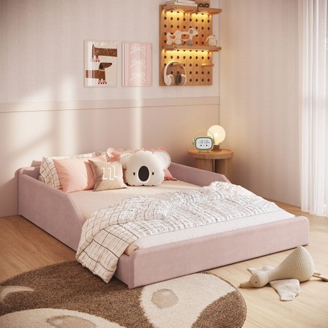 Cama Casal Moderna Estofada Montessoriana 148cm Sentir Completa Móveis