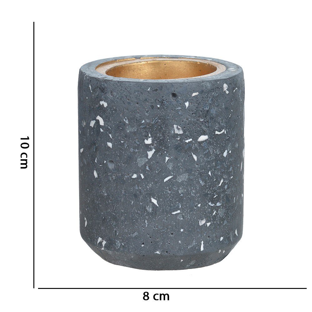 Porta Vela Cinza Escuro em Cimento 10 cm D'Rossi DRossi - 3