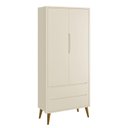 Ver imagem 1 de Guarda Roupa Infantil 2 Portas Theo Retrô Areia Fosco com Pés Amadeirado - Reller Móveis