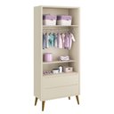 Ver imagem 3 de Guarda Roupa Infantil 2 Portas Theo Retrô Areia Fosco com Pés Amadeirado - Reller Móveis