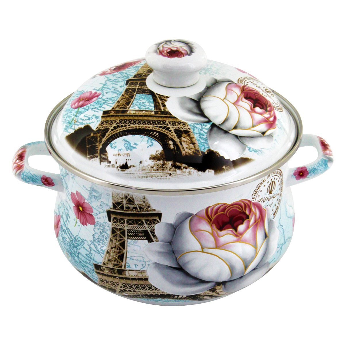Conjunto De Panelas Aço Esmaltadas 5 Peças Paris - 12