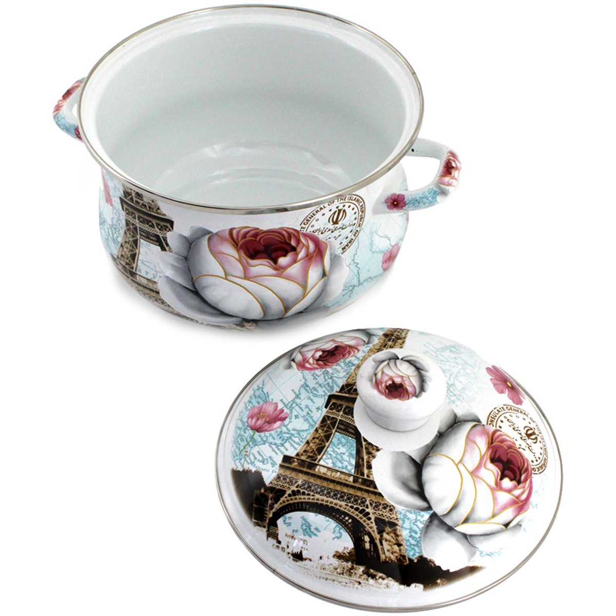 Conjunto De Panelas Aço Esmaltadas 5 Peças Paris - 11