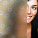 Ver imagem 3 de Adesivo Para Porta Jateado Impresso Amarelo Flores Margarida- 73X210Cm