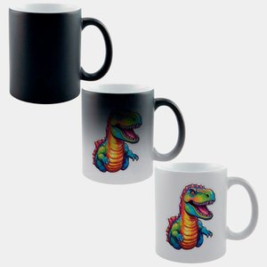 Caneca Mágica Fosca 325ml Y1 Dino Trex Cores Lgbtqia
