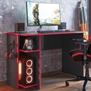 Ver imagem 1 de Mesa Gamer 2 Prateleiras Preto Fosco/vermelho 3875 - Qmovi