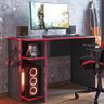 Mesa Gamer 2 Prateleiras Preto Fosco/vermelho 3875 - Qmovi - 1