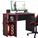 Ver imagem 3 de Mesa Gamer 2 Prateleiras Preto Fosco/vermelho 3875 - Qmovi