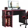 Mesa Gamer 2 Prateleiras Preto Fosco/vermelho 3875 - Qmovi - 3
