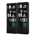 Ver imagem 2 de Conjunto 2 Estantes Livreiro Kenner Preto Fosco