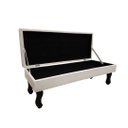 Ver imagem 2 de Recamier Baú Luis Xv Capitonê Retrô 120 cm Couro Bege Mz Decor