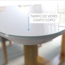 Ver imagem 3 de Mesa de Jantar 4 Lugares em Madeira Maciça Lisy com Tampo de Vidro 120cm - Móveis Mix